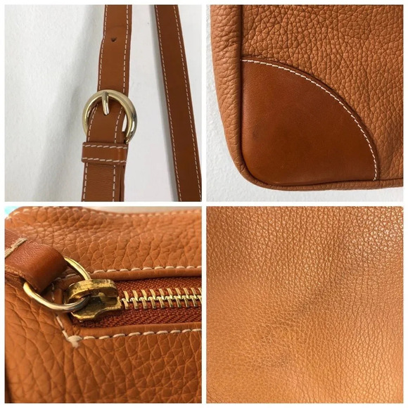 Furla Orange Brown Pebbled Leather Crossbody Bag - Picture 8 of 15